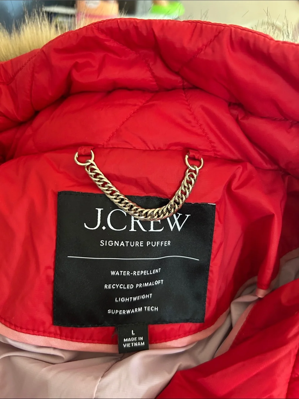 JCREW PUFFER SNOWSUIT WITH PRIMALOFT SZ L